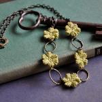 Olive Green Flower Necklace MADE TO..